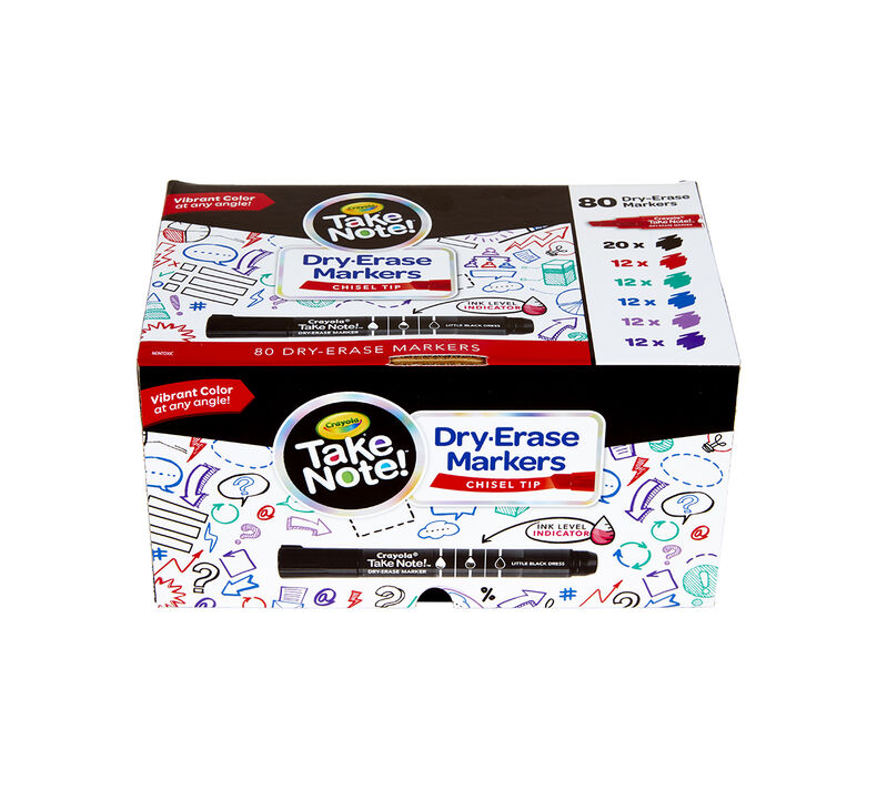 Take Note Dry Erase Markers, 80 Count